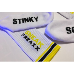 SneakFreaxx Chaussettes STINKY SOXX Blanc-Jaune